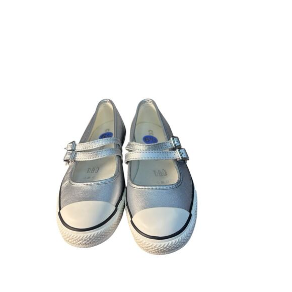 Converse Dainty Mary Jane Slip Strap Shoes Womens Silver Metallic Leather 6.5 - Picture 4 of 6